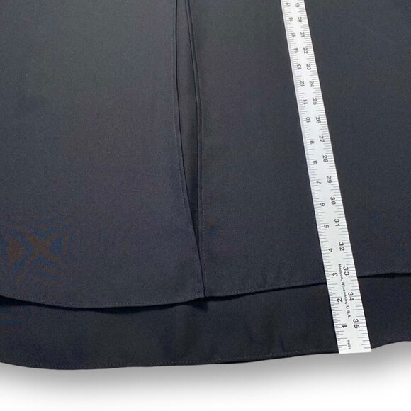 VTG David Rose Midi Dress Womens Sz XL Black Rhinestone Trim Collar Crepe Tent - Picture 11 of 12